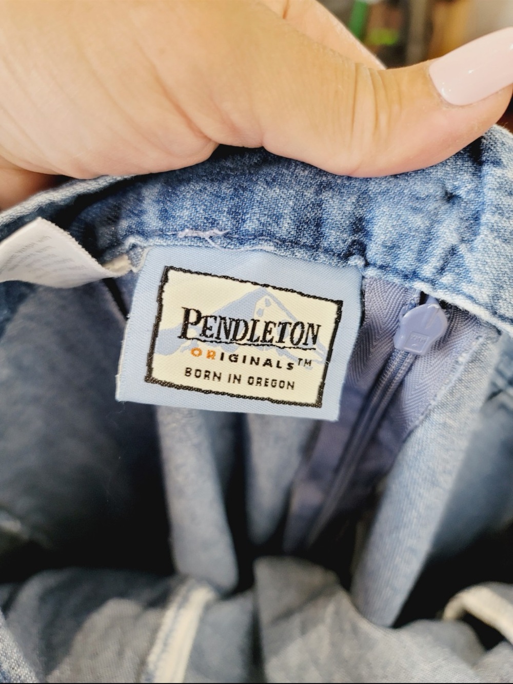 Pendleton Classic A-Line Denim Maxi Skirt, Size 6 - Picture 4 of 4